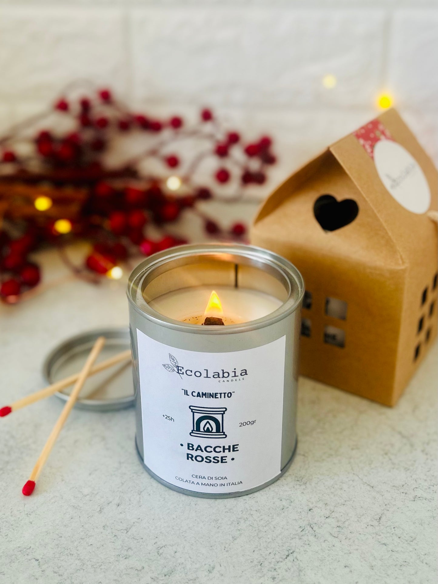 BACCHE ROSSE  - Caminetto - Candela Maxi